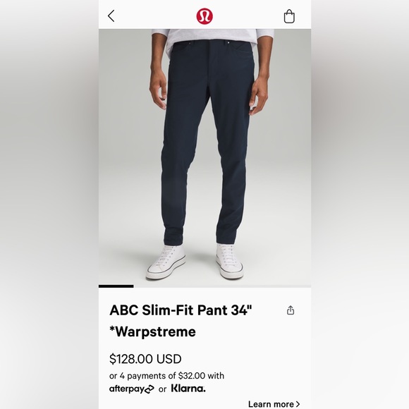 Lululemon navy blue slim fit pants 30/34 - Picture 1 of 4